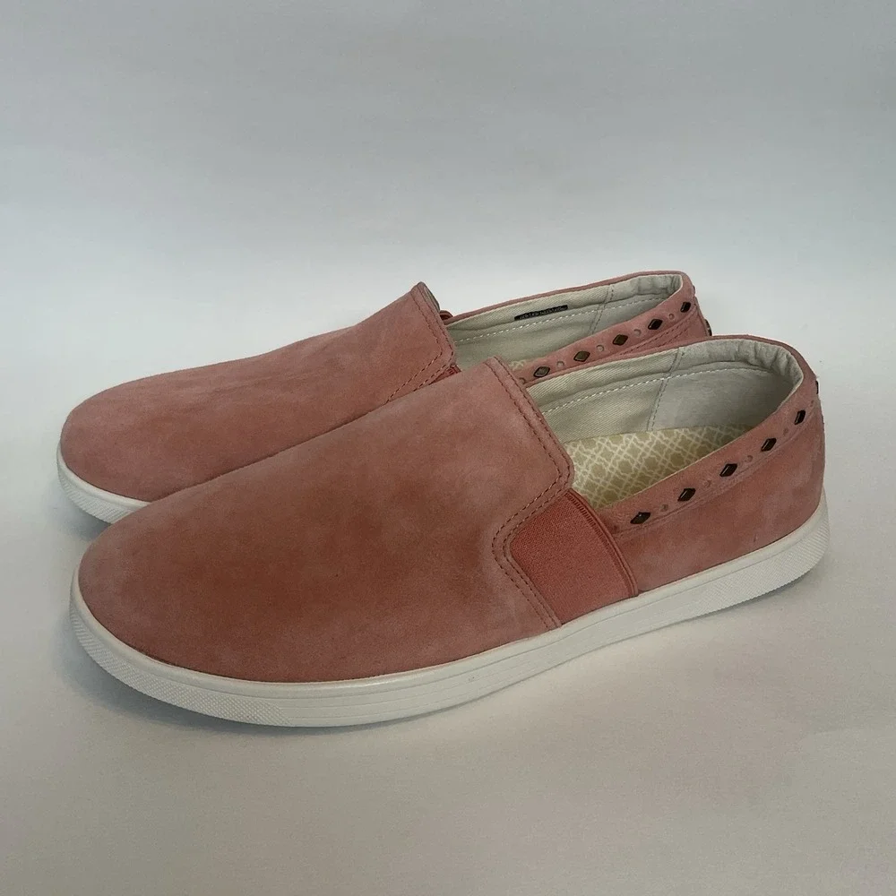 Spenco Shoes‎ Womens 10 D Santa Barbara Rivet Sneakers Slip On Pink Suede Casual